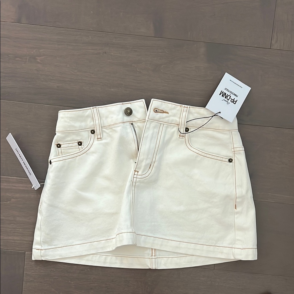 Princess Polly White Denim Skirt NWT